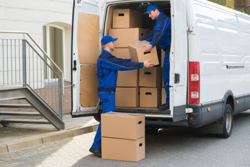 Professional office movers handling equipment during a Tottenhamhale relocation