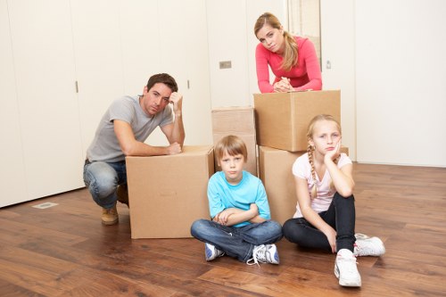 Labelled boxes and furniture stored safely for a Tottenhamhale home