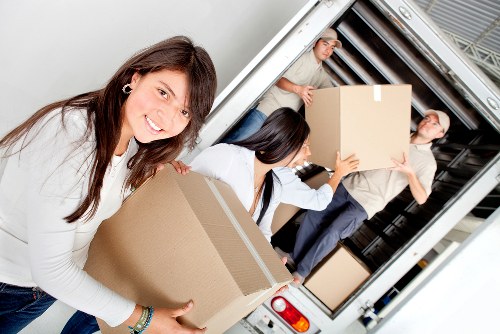 Prepared sofas and tables placed safely inside furniture storage in Tottenhamhale