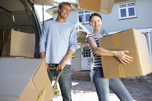 Neatly packed home items in secure household storage